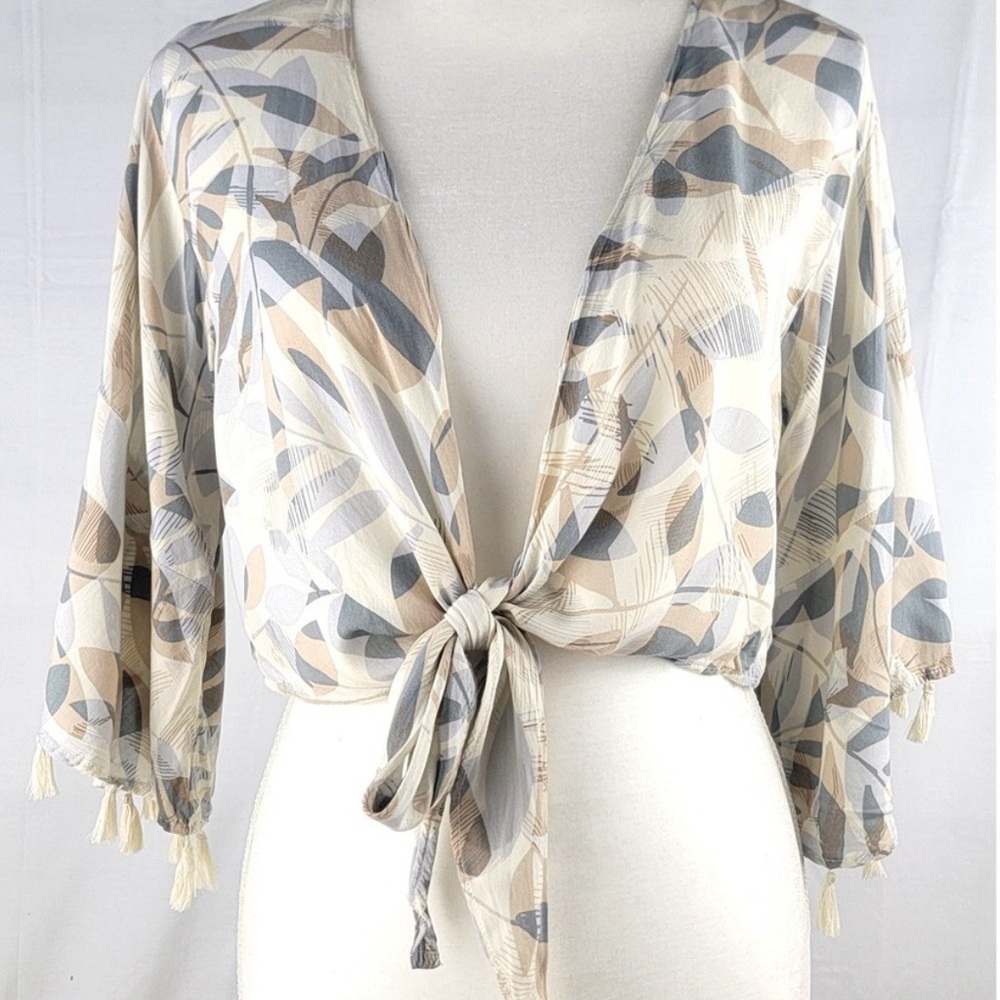 Surf Gypsie Kimono Tie Top Coverup Women's Size Small Boho West-Coast Inspired